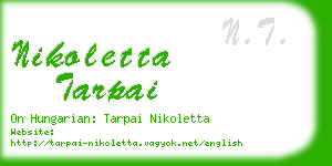 nikoletta tarpai business card